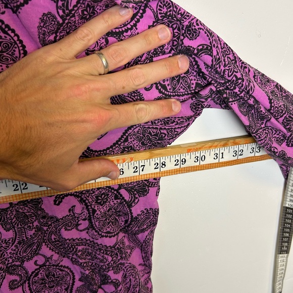 Roamans Pink Paisley Women's Top Plus Size 2X Long Sleeve Comfortable - Picture 4 of 10